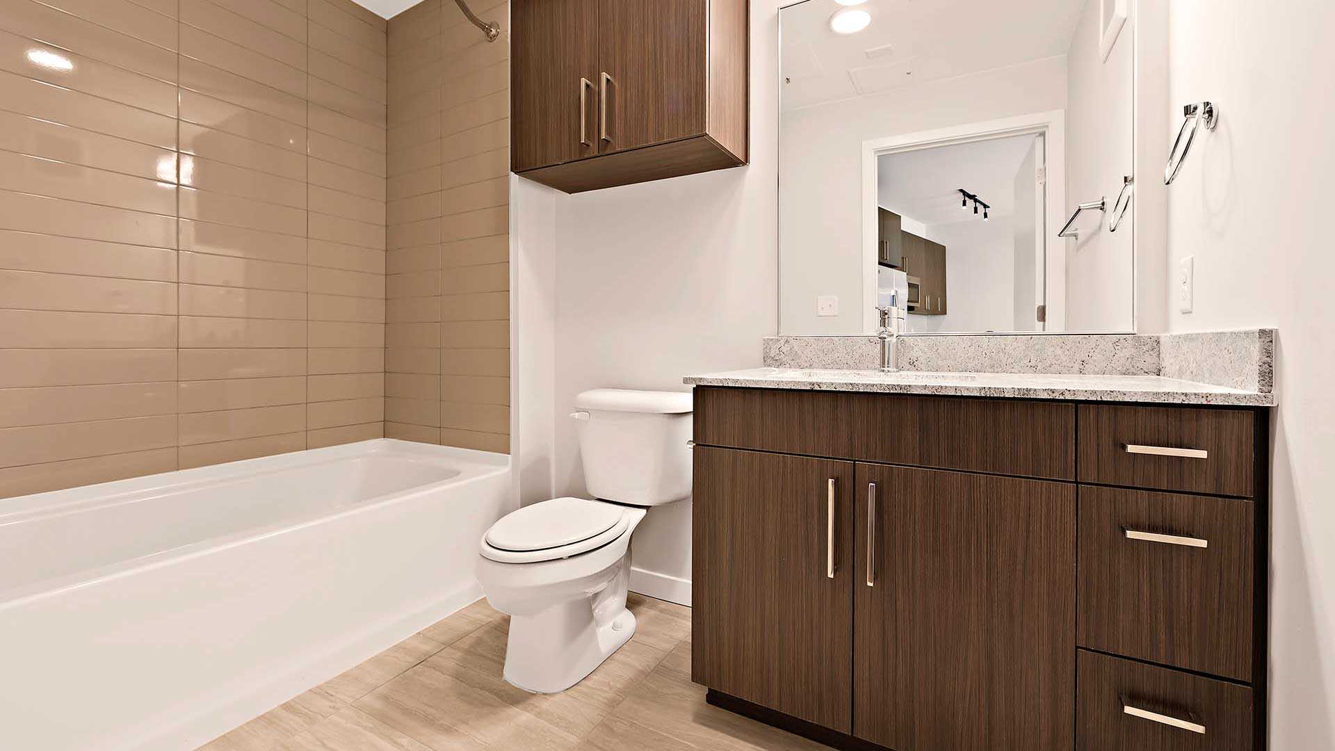 Reve apartments s3 bathroom warm decor view