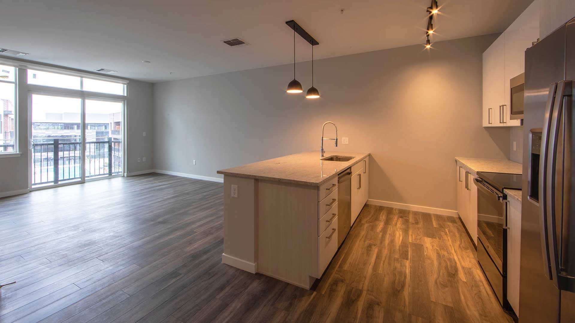 Reve apartments s3 kitchen island dining view