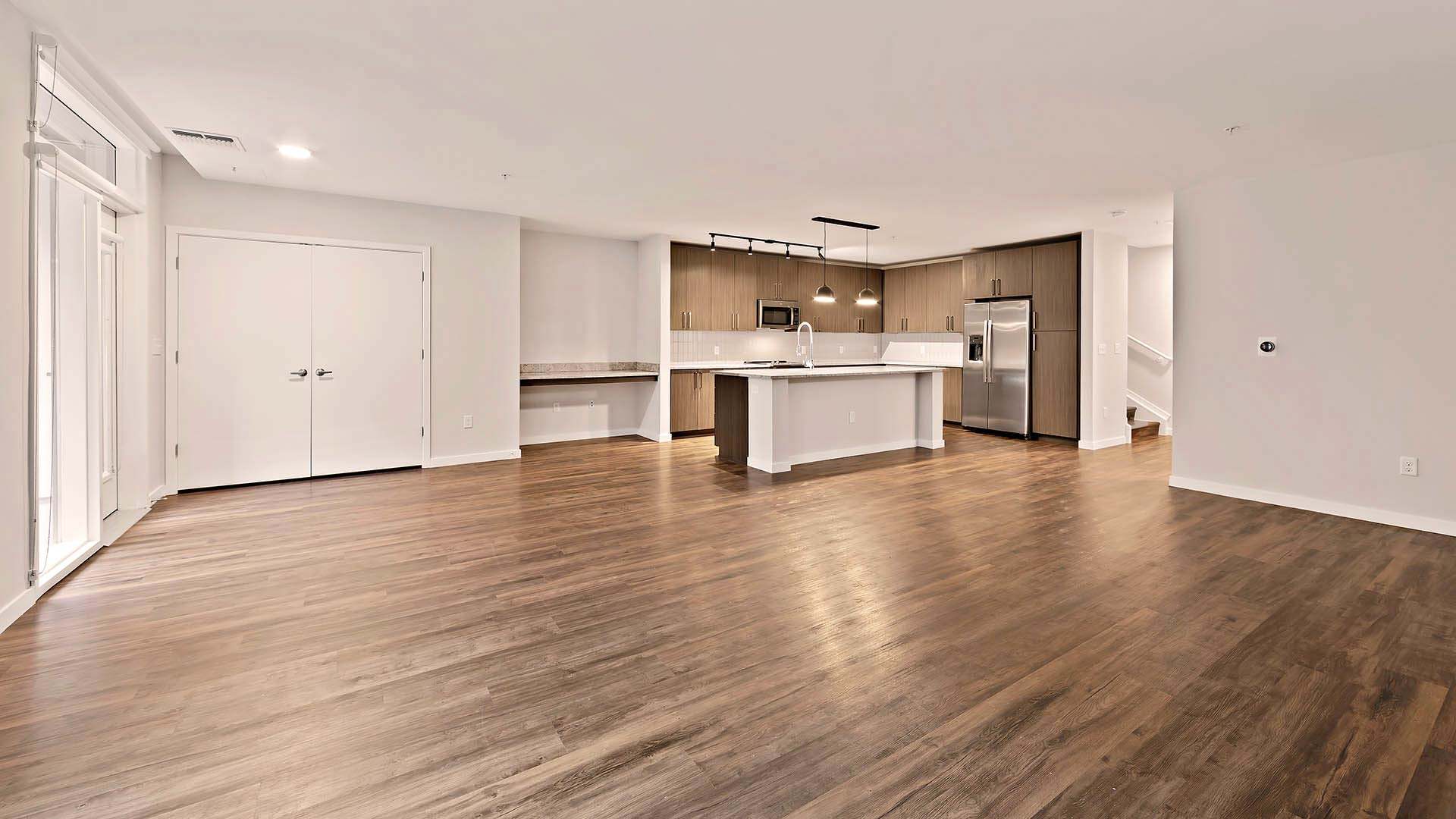 Reve apartments th2 kitchen living room warm decor view 2
