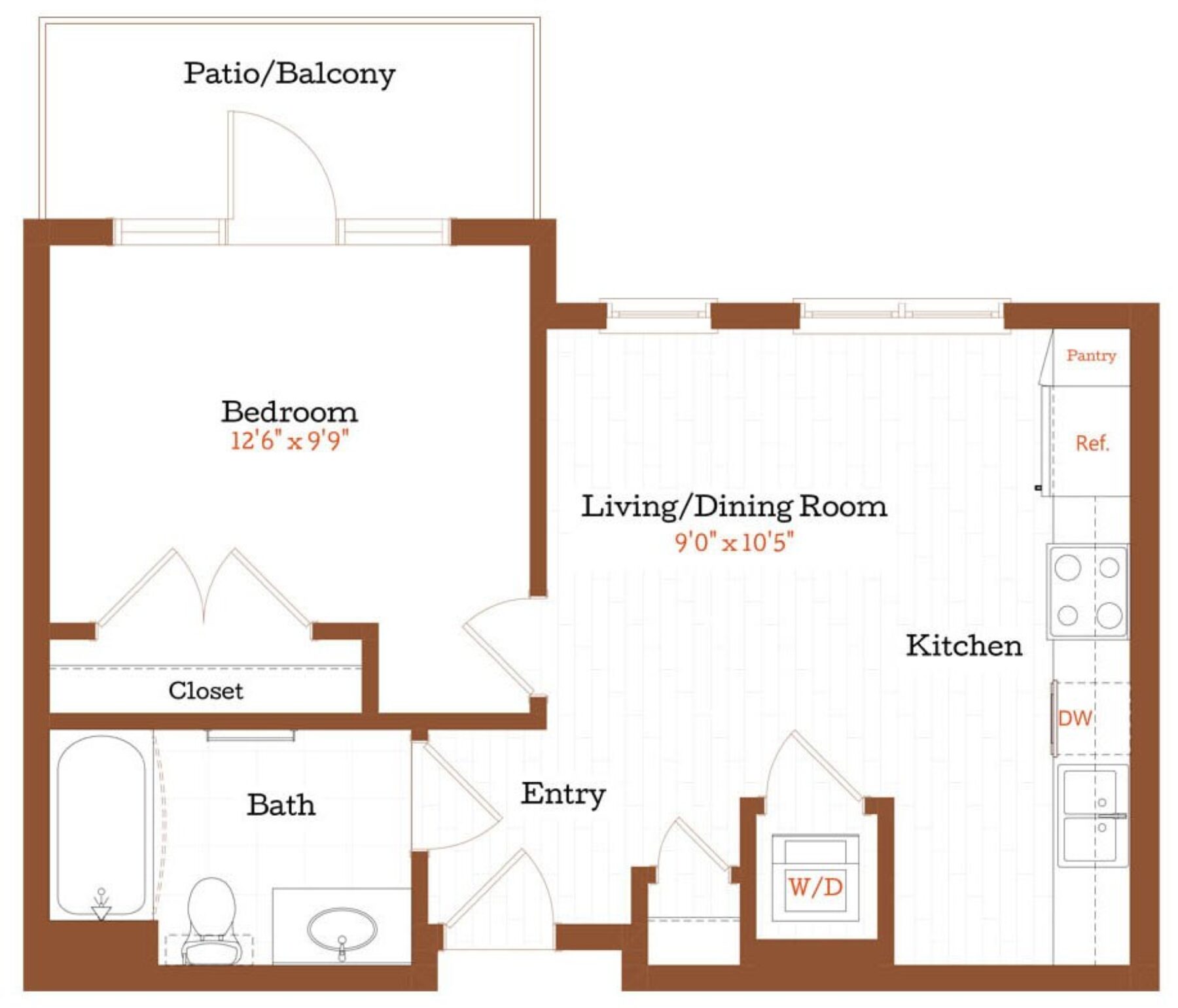 Plan Image: A1 - 1 Bedroom Minimalist