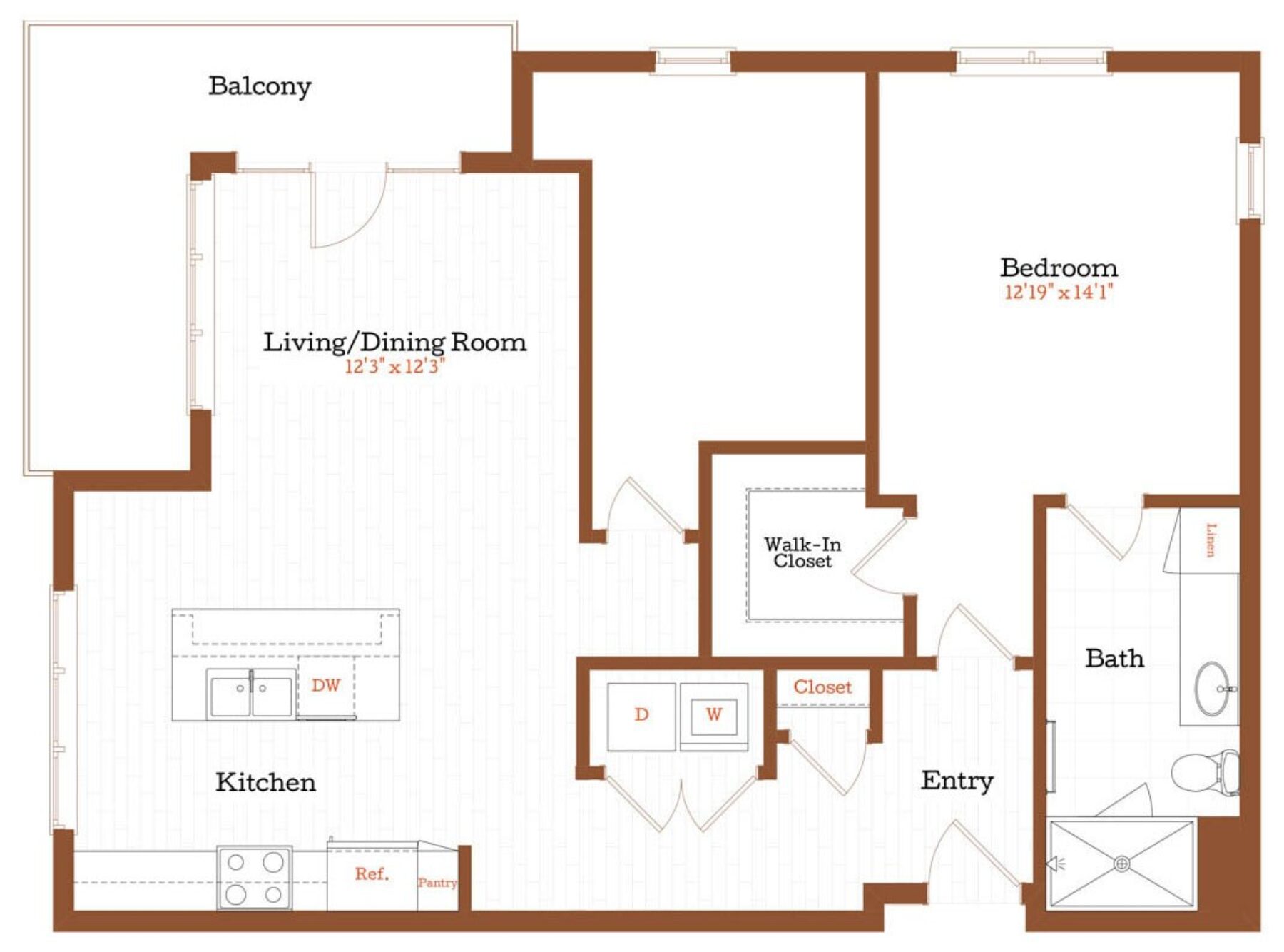 Plan Image: A9 - 1 Bedroom w/Balcony