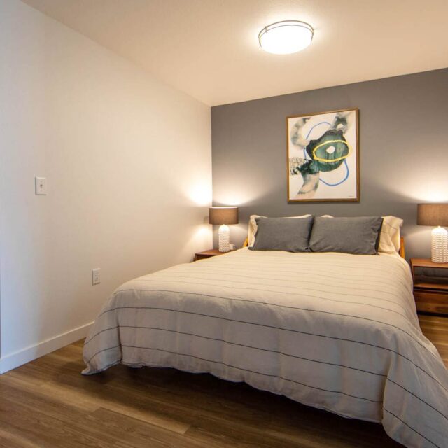 Goss B1 1br model bedroom view 1