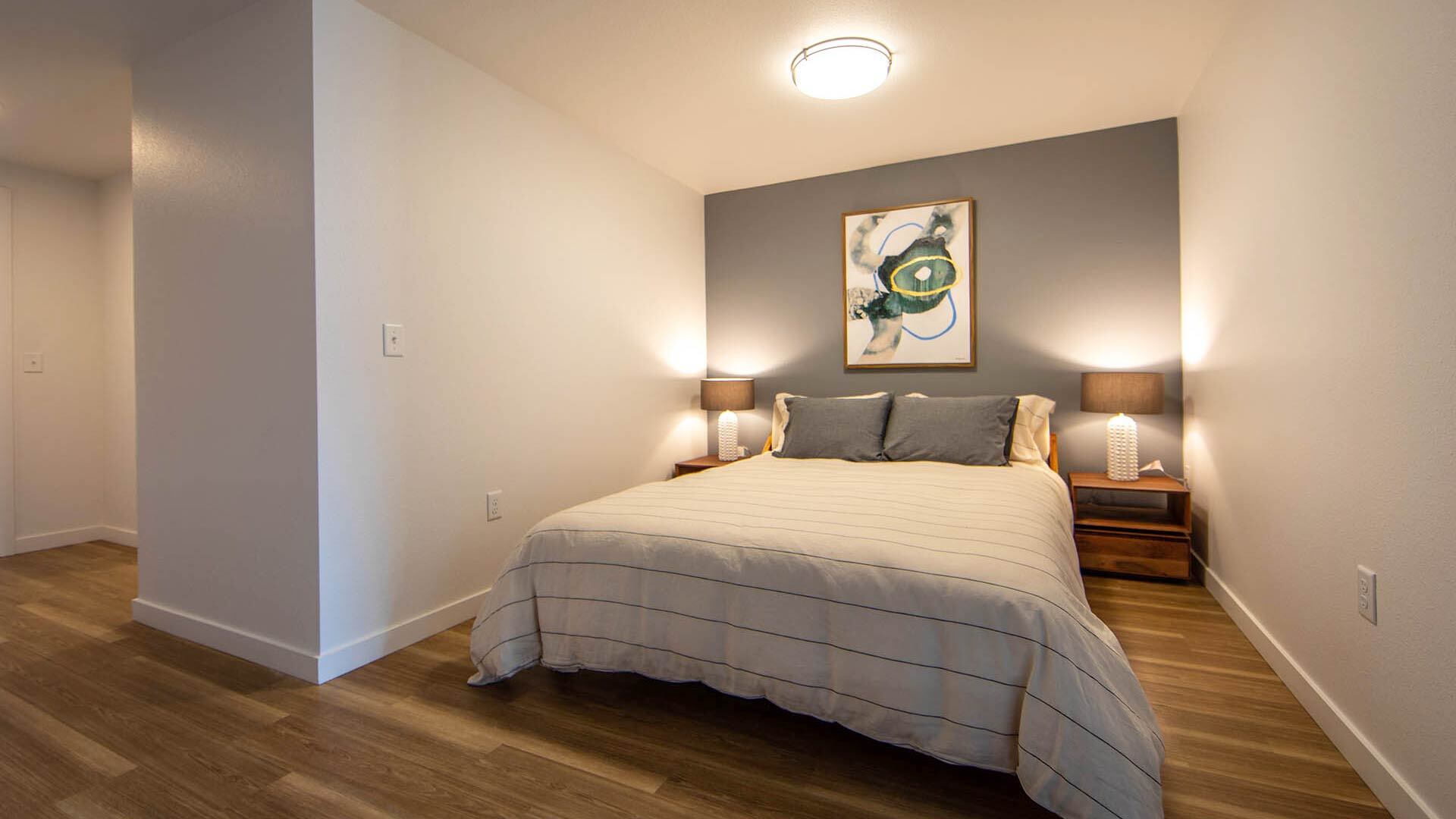 Goss B1 1br model bedroom view 1