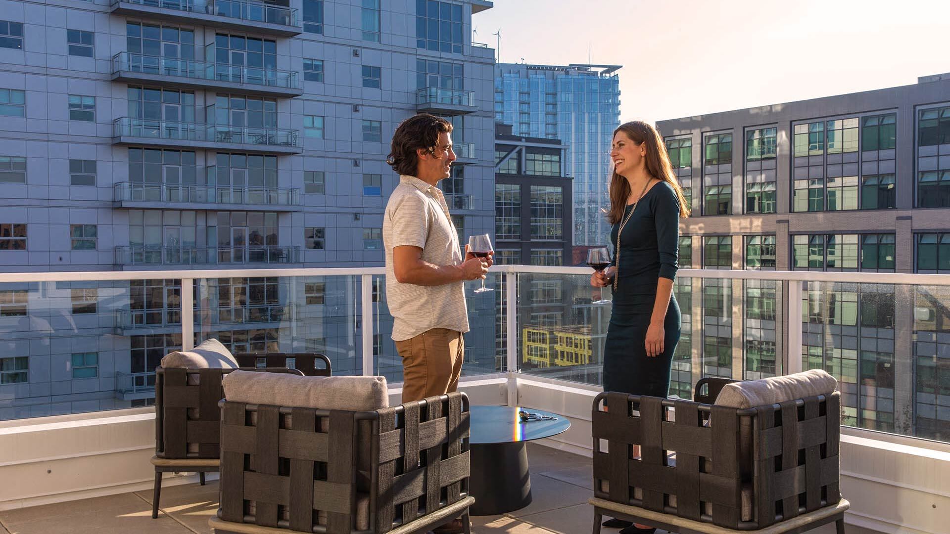 Goss lifestyle cheers on balcony