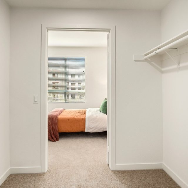 Upland b2 floorplan model hallway bedroom