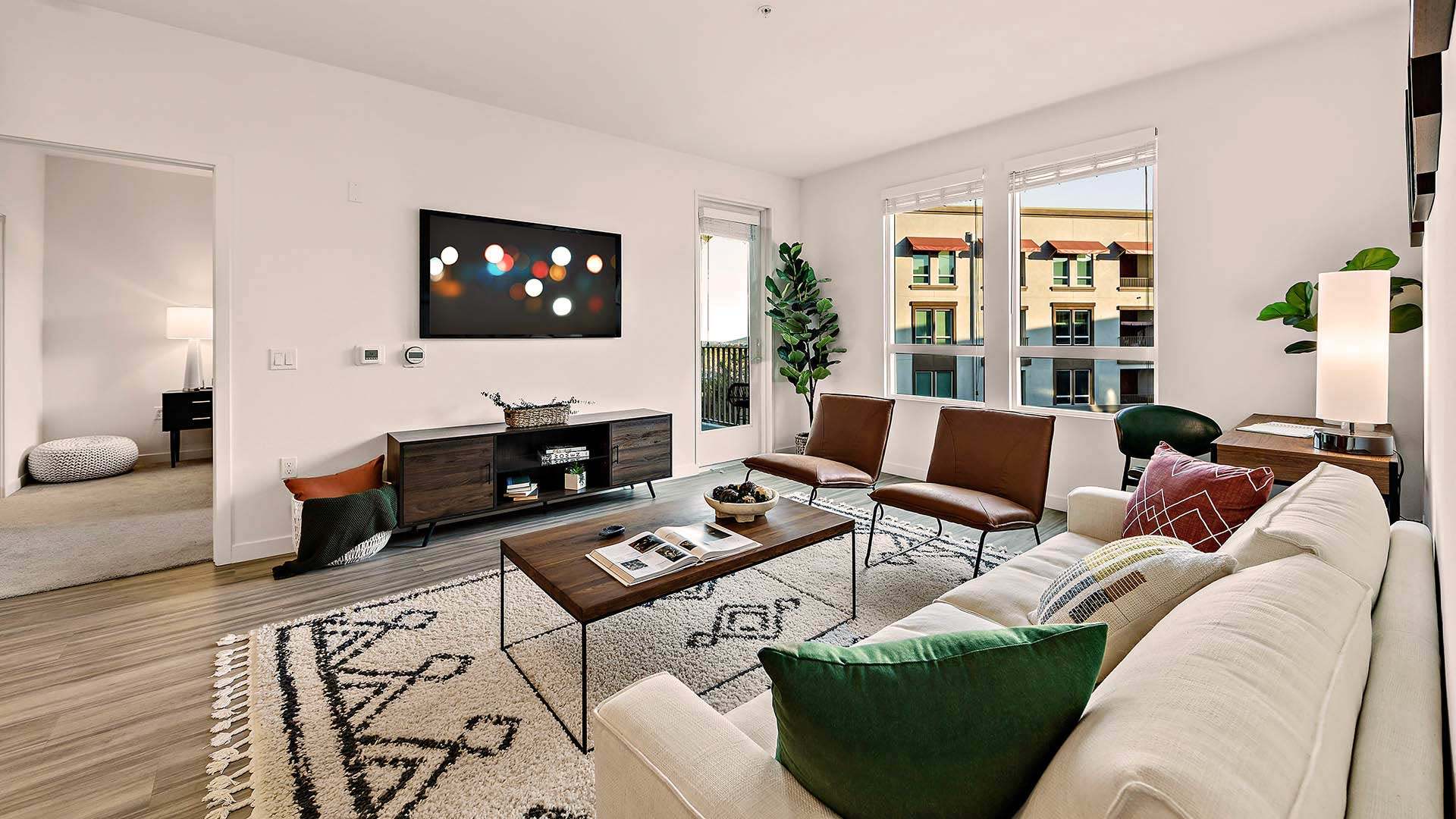 Upland b2 floorplan model livingroom area view 1